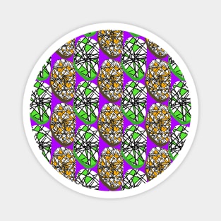 Abstract Purple 80s Memphis Design Scribble Shapes Pattern Magnet